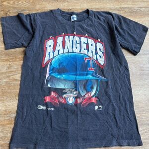 Vintage Texas Rangers Shirt L Black Faded 1993 Salem Sportswear